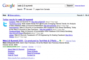 Greasemonkey script shows twitter search results in Google search results